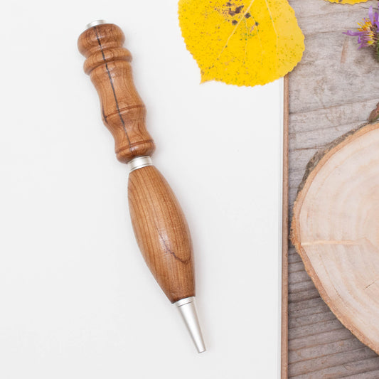 Natural Cherry Wood Ballpoint Pen or Mechanical Pencil,  Ergonomic Grip for More Comfortable Writing, Fairytale Pen, Handmade Pen, Arthritis Pencil